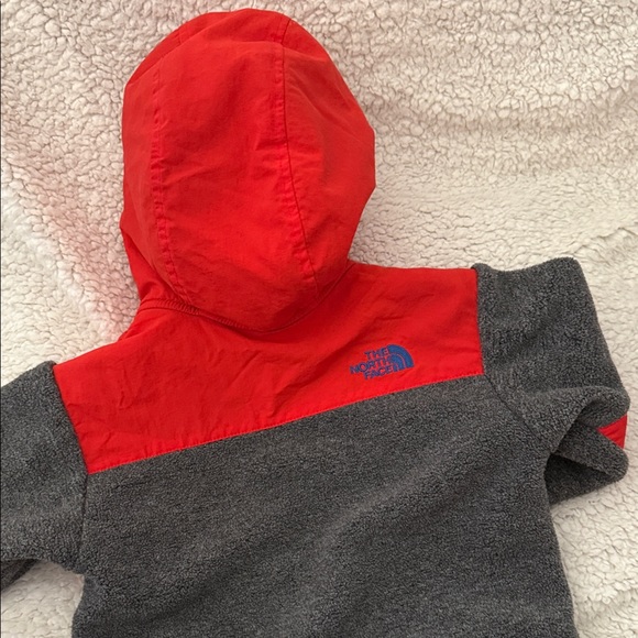 The North Face Kids' Red and Gray Hooded Jacket - Picture 2 of 3